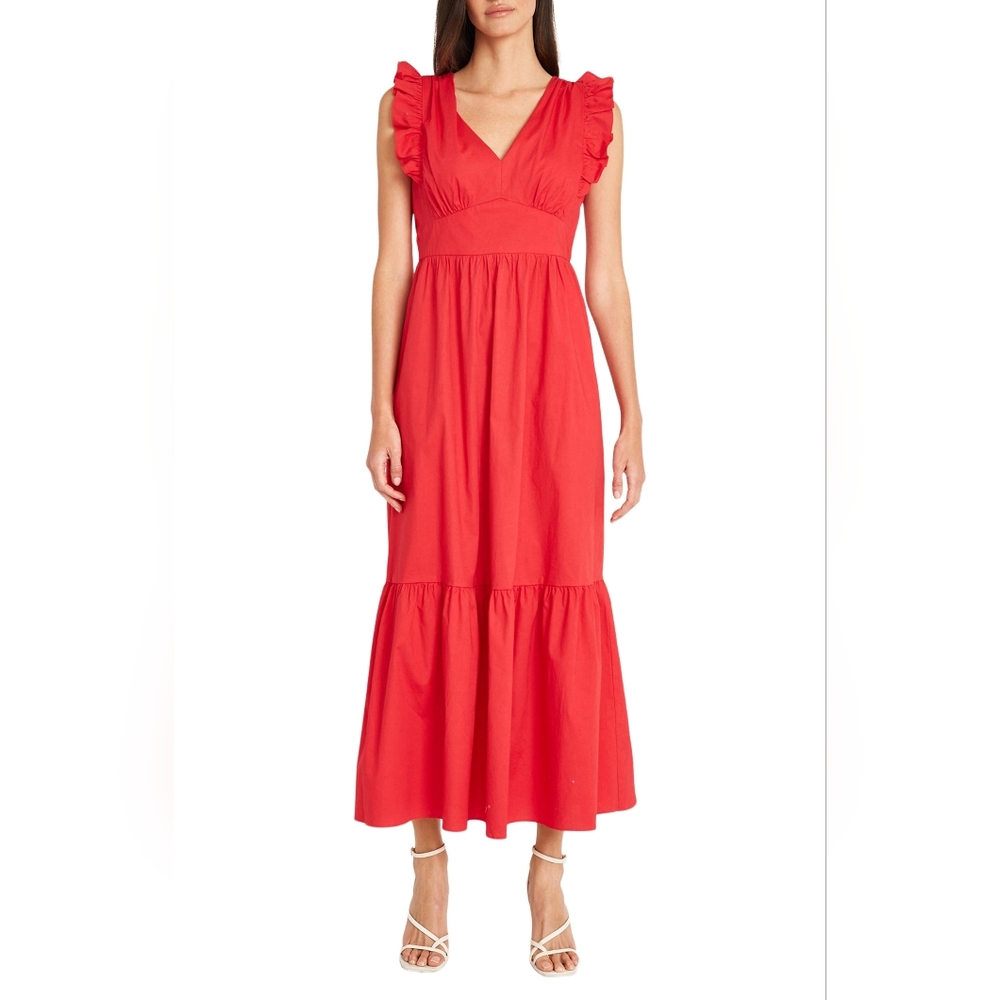 NWT - Maggie London V-Neck Sleeveless  Cotton Stretch Maxi Dress - Size 18W
